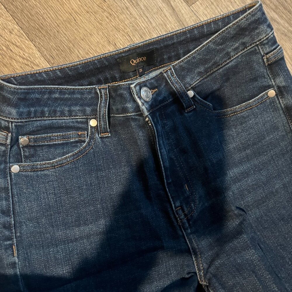 Quince Stretch High Rise Kick Flare Jeans Dark Wash size‎ 25 - Picture 9 of 13